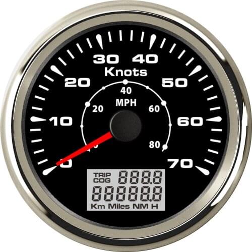 SAMDO Waterproof 85mm 7 Backlight GPS Speedometer Gauges 0-70knots GPS Speed Odometers Speed Indicators 0-80MPH For Marine Boat