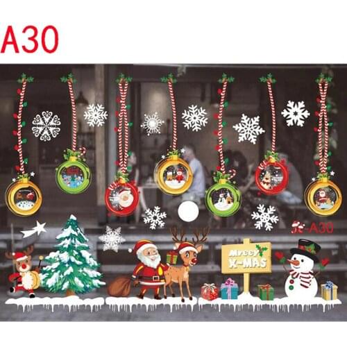 Removable Wall Sticker New Year Glass Stickers PVC Christmas DIY Snowman Sticker Home Decal Christmas Decoration For Home Supply