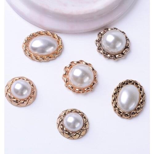 10 PCS Metal Alloy Imitation Pearl Earrings Headwear Accessories DIY Handmade Materials For Jewelry Making