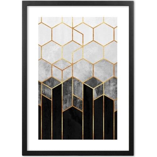 Nordic Modern Light Luxury Geometric Abstract Nordic Art Wall Art Paper Painting Landscape Wall Pictures For Living Room Decor