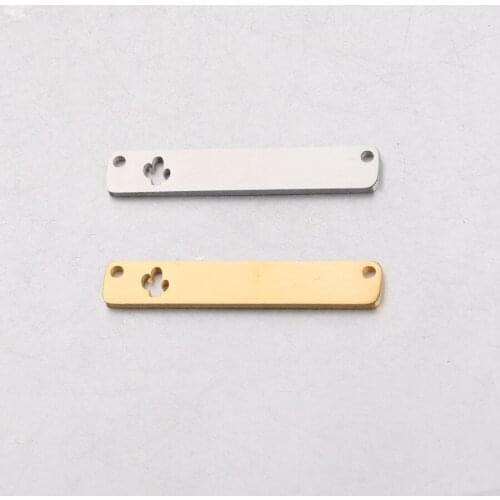 20pc 6*35mm Stainless steel Mirror Polished Long Bar Connector Charm For Necklace/Keychain DIY Women Handmade Jewelry Making