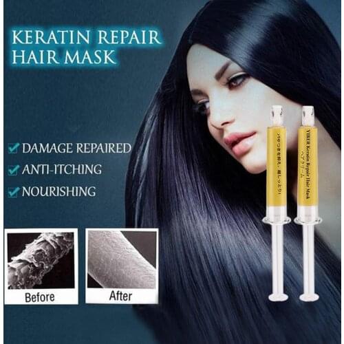 Keratin Repair Hair Mask, Dry Damaged maintenance Keratin Repair Treatment Hair Mask, 1 Box 2PCS