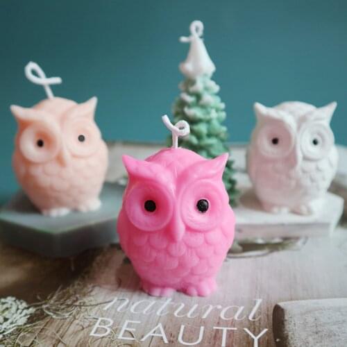 1PC 3D Silicone Owl Candle Mold DIY Handmade Resin Mold for DIY Candle Handmade Craft Making Plaster Wax Candle Owl Shape Mould