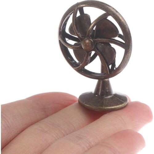 1Pcs Dollhouse Miniature Alloy Fan Doll Accessories Furniture Toys For Dollhouse Decals New