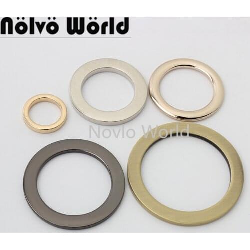 10-50 pieces 5 sizes 17 28 30 36 45mm flat edge die-casting non-opened O rings for bag chain strap purse hardware