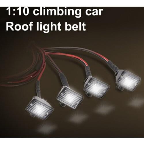 4 LED RC Roof Luggage LED Light Bar Lamp for 1/10 Crawler Car TRX-4 Axial SCX10 90046 Tamiya CC01 D90 MST HPI Model Roof Lights