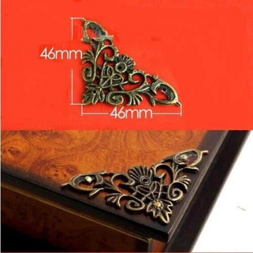 50pcs/lot 46mm alloy antique lace hollow corners Continental Hardware Corner / corner piece wooden wine vintage