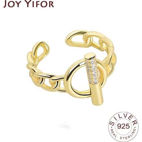 925 Sterling Silver Korean Narrow Vintage Ring Female INS Simple Handmade Opening Chain Hollow Finger Fashion Jewelry Couple