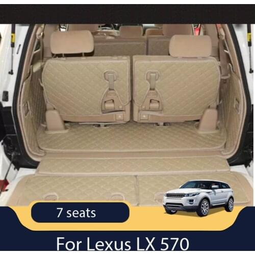 Car Travel Brand Custom Special Trunk Mats For Lexus LX 570 7 seats Waterproof Boot Carpet For Lexus LX570 Lagguge Pad