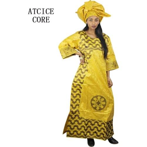 Bazin riche african dresses for woman embroidery design long dress A121