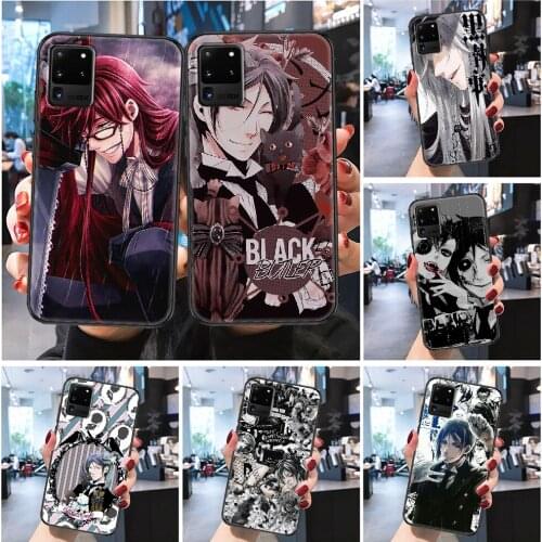 Black Butler Sebastian Michaeli Phone case For Samsung Galaxy Note 4 8 9 10 20 S8 S9 S10 S10E S20 Plus UITRA Ultra Frosted black