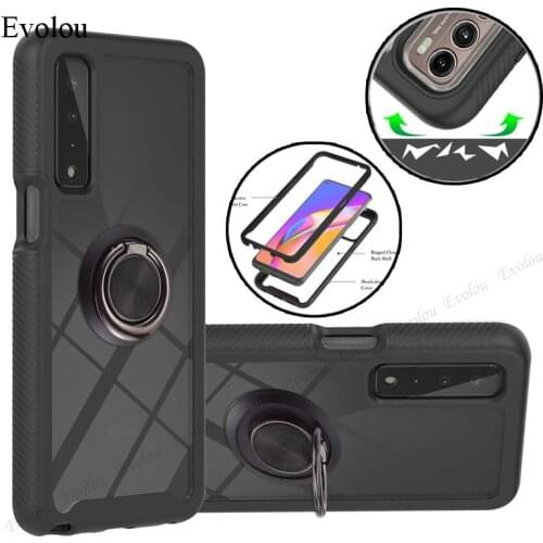 For LG Stylo 7 Capa Ring Stand Holder Phone Case For LG V60 V50 G8 ThinQ Velvet Cases 3 in1 Hybrid Bumper Shockproof Back Cover
