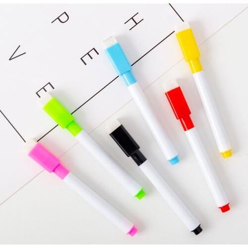 40pcs Color Dry Erase Whiteboard Pen Students White Board Markers Built In Eraser for Office School Supplies Classroom Supplies