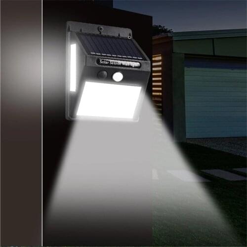 PIR Motion Sensor 20/100LED Sunlight Control 1/3 Sided Solar Energy Street Light Yard Path Home Garden Decoration Wall Light
