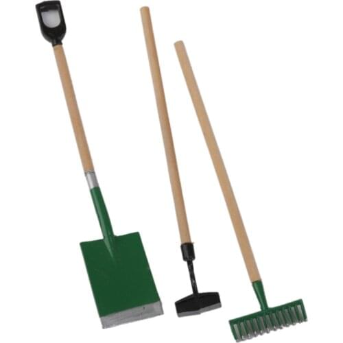 3 pcs Planting Tool Doll house Miniatures Furniture 1:12 Scale Fairy Garden Toy Lawn Yard Landscape