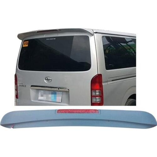Use for toyota hiace spoiler 2005-2012 with light ABS Plastic Unpainted Color Rear Spoiler Wing Trunk Lid Cover Car Styling