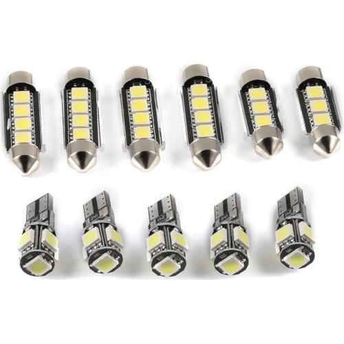 11pcs Perfect White Canbus Error Free LED Bulb Interior Dome Map Overhead Light Kit For Opel Badge 2008-2013