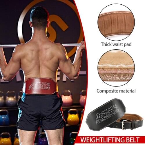 Leather Weight Lifting Belt Back Support Fitness Training Power Gym Strap Waist Support Sports Safety