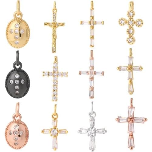 Cross Pendant Charms for Jewelry Making Cute Designer Charms charm Jewelry Charms for Necklace Earrings Bracelet Make Copper