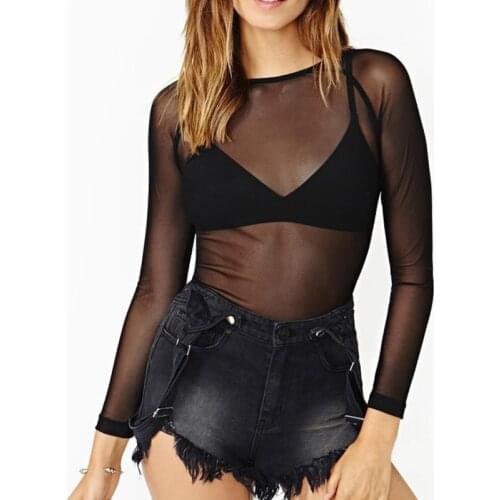 Summer Autumn Blouses 2019 Sexy Women Long Sleeve Tops Blusas Femininas Mesh Tulles See Through Solid Shirt Blouse Plus Size