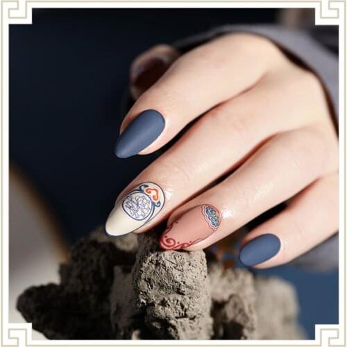 New arrived 3D Nail Stickers Decals blue National shape Adhesive Stickers Nail Art Decoration Z0264