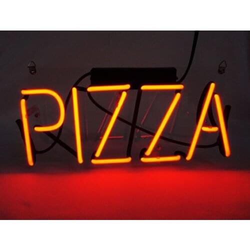 14“ PIZZA Slice Acrylic Custom Neon Light Lamp Sign Beer Bar Handmade Real Glass Decorate Home Wall Room Windows Tube Artwork