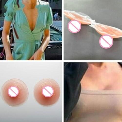 Pair New Sexy False Nipple for Crossdresser Simulation Breast Stickers Female Adult Soft Lifelike Mastectomy Drag Queen Gift