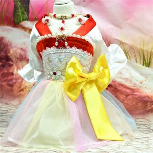 Dog Dress Summer Cat Puppy Skirt Tang Suit Small Dog Costumes Apparel Yorkshire Bichon Pomeranian Poodle Clothing Dog Clothes XL