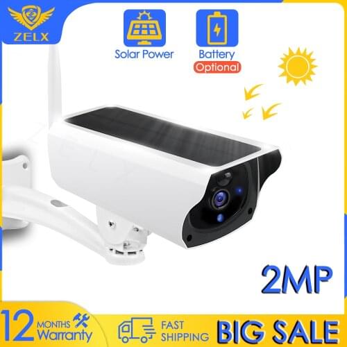 Solar Video Surveillance Camera WiFi 1080P CCTV Security IP Camera Outdoor Rechargeable Battery Motion Detection Waterproof 2MP