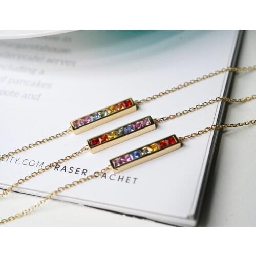 SX Solid 18K Yellow Gold Nature Colorful Sapphire 0.45ct Gemstones Bracelets for Women Fine Birthdays Jewelry