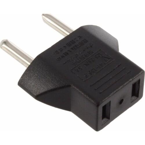 Universal EU Adapter Plug 2 Flat Pin To EU 2 Round Pin Plug Socket Power Charger Travel Necessity Household Use