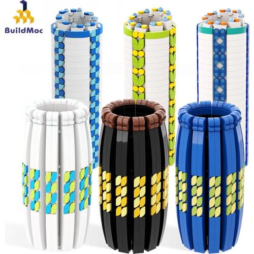 Mouth vase for Rose Flower Colorful wide Bouquet Building Blocks City Romantic Kit Construction Friends Bricks Toys Kids Gifts