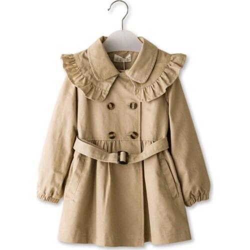 Spring Autumn Korean Fashion Children Windbreaker Jacket Kids Girls Cute Trench Coat Outerwear Coats Princess Jackets For Girls