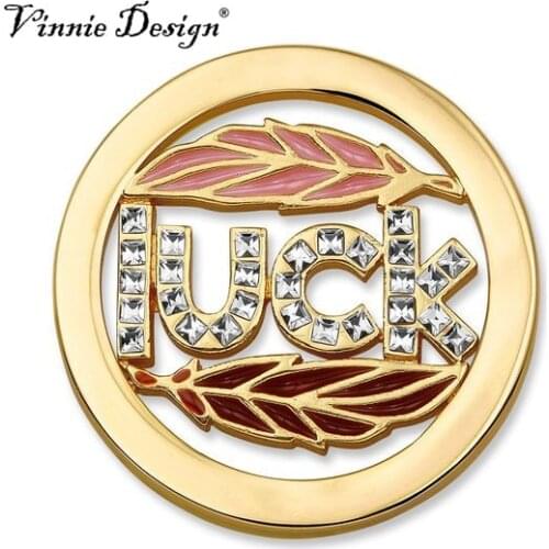 Vinnie Design Jewelry 33mm Nomada Champagne Luck Coin for My Coin Holder Pendant Necklace Christmas Day Gift