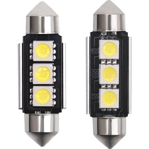 1PCS Festoon C5W C10W 5050 3SMD Canbus led lights Bulb 36mm 39mm Car Interior Dome Lamp Auto Reading Bulbs white Error Free 12V