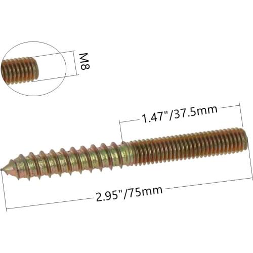 10/15/20/50pcs Double Head Screw Carbon Cteel M4*25/M4*30/M6*30/M6*35/M6*40/M6*50/M6*60/M6*70/M8*40/M8*50/M8*75/M8*120mm