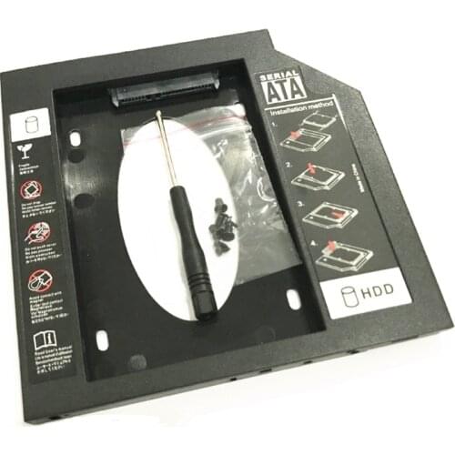 2.5" 2nd CD/DVD-ROM HDD Hard Drive Caddy Tray SATA 9.5mm 12.7mm Optical Bay for laptop notebook Mac book