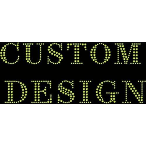 Free shipping top quality hotfix rhinestones custom motif transfers design, customized rhinestones motif logo for you