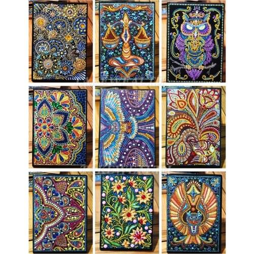 DIY Special Shaped Diamond Painting Notebook Diary Book Pages A5 Notebook Owl flower Embroidery Diamond Cross Stitch Craft Gift
