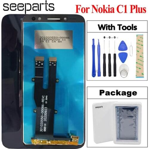 Black 5.45" Original LCD Display For Nokia C1 Plus LCD Touch Screen Digitizer Assembly Replacement C1 Plus LCD TA-1312 Display