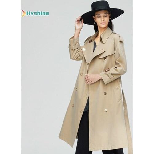 Womens Trench Coat New Leisure Double Breasted Original Design Chameleon Coat S-XL Large Size