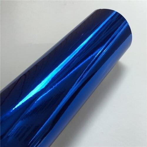 Flexible Gloss Blue Chrome Mirror Vinyl Film Wrap Foil Sticker Bubble Free Auto Wrapping Computer Cover Phone Skin