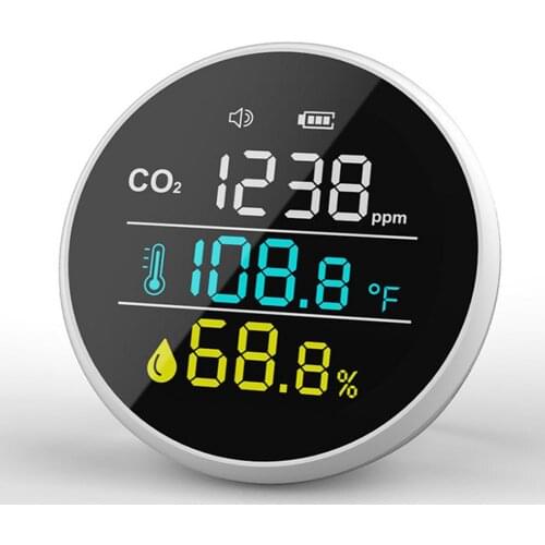 NDIR CO2 Meter Carbon Dioxide Detector 4 In1 Air Quality Monitor Temperature Humidity Sensor Tester With Automatic Alarm System