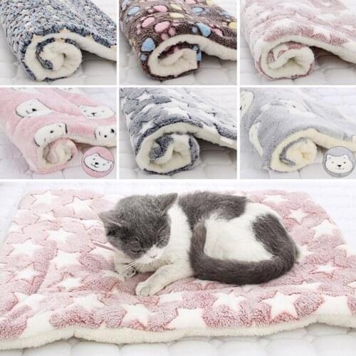 Pet Sleeping Mat Soft Flannel Pet Mat dog Bed Winter Thicken Warm Cat Dog Blanket puppy Sleeping Cover Towel cushion Warm Carpet