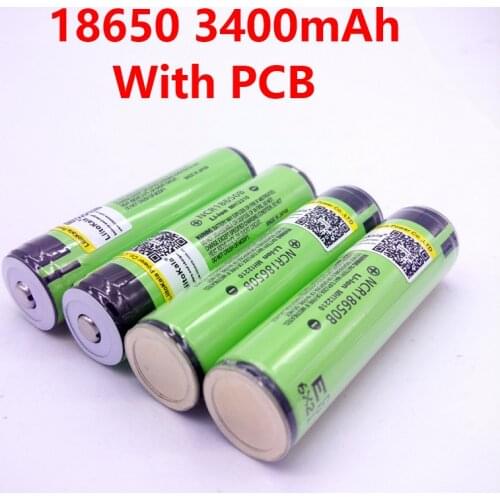 Hot 4PCS Hot Original LiitoKala 18650 3400mAh NCR18650B 3400 battery 3.7V Li-ion Rechargebale battery PCB Protected For
