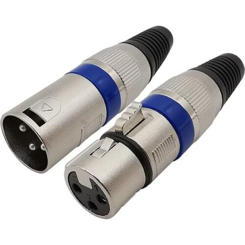 1Pair Metal 3Pin XLR Male Plug Female Jack Microphone Audio Cable Connector 3P XLR Audio Socket Mic Solder Adapter Accessories