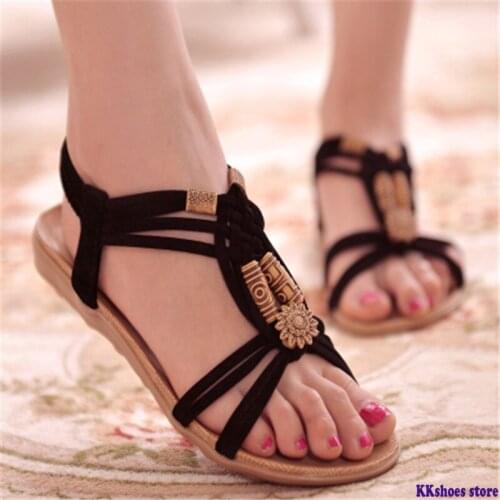 New Women Summer Sandals Women Shoes Bohemia Gladiator Beach Flat Casual Sandals Leisure Female Ladies Women Slip On Sandalias