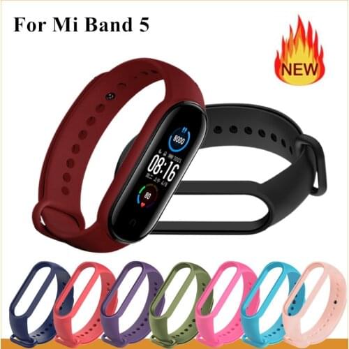 Bracelet For xiaomi mi band 5 strap soft Silicone smart watch Accessories Wristband TPU For xiao mi miband 5 Wrist sport Strap