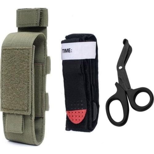 Tactical Medical Shears Pouch Hunting Molle Medical Shears Pouch EMT Scissors Bag Fit for Tourniquet EMT Shears Folding Knife