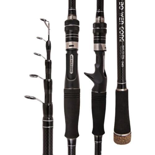 1.8m 2.1m 2.7m 3.3m Carbon Telescopic Carbon Fishing Rod Power Ultralight Spinning Rod Traveling Sea Water Bass Trout Fishing